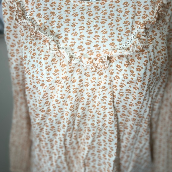 Madewell Cream and Orange Floral Blouse - Picture 4 of 6